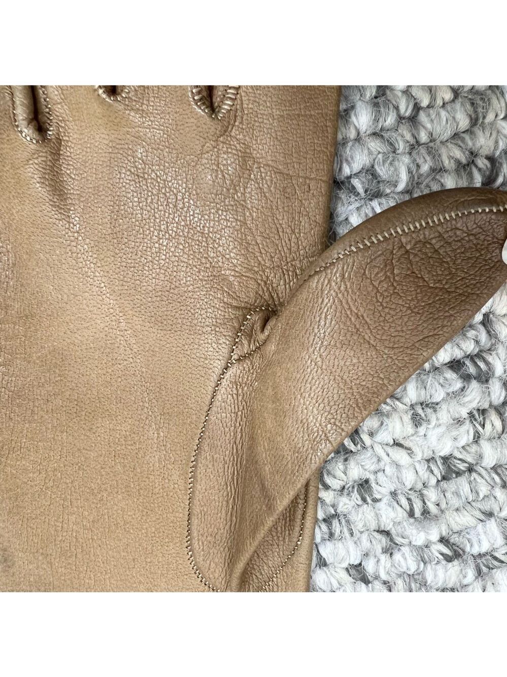 Vintage Lavabile tan brown leather 10.5 inches long gloves 6 1/2 - Picture 9 of 13